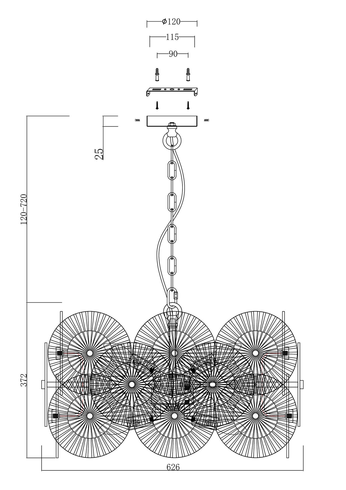Lampe à suspension MOD007PL-08G