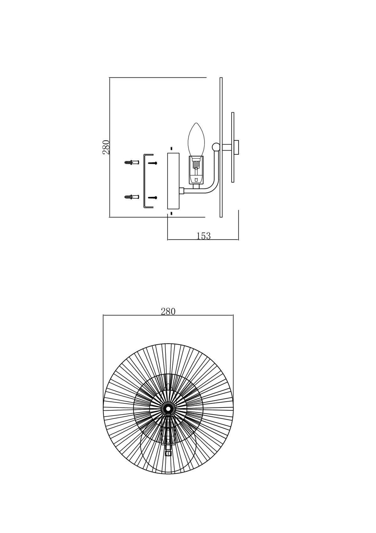 Lampe murale MOD007WL-01G