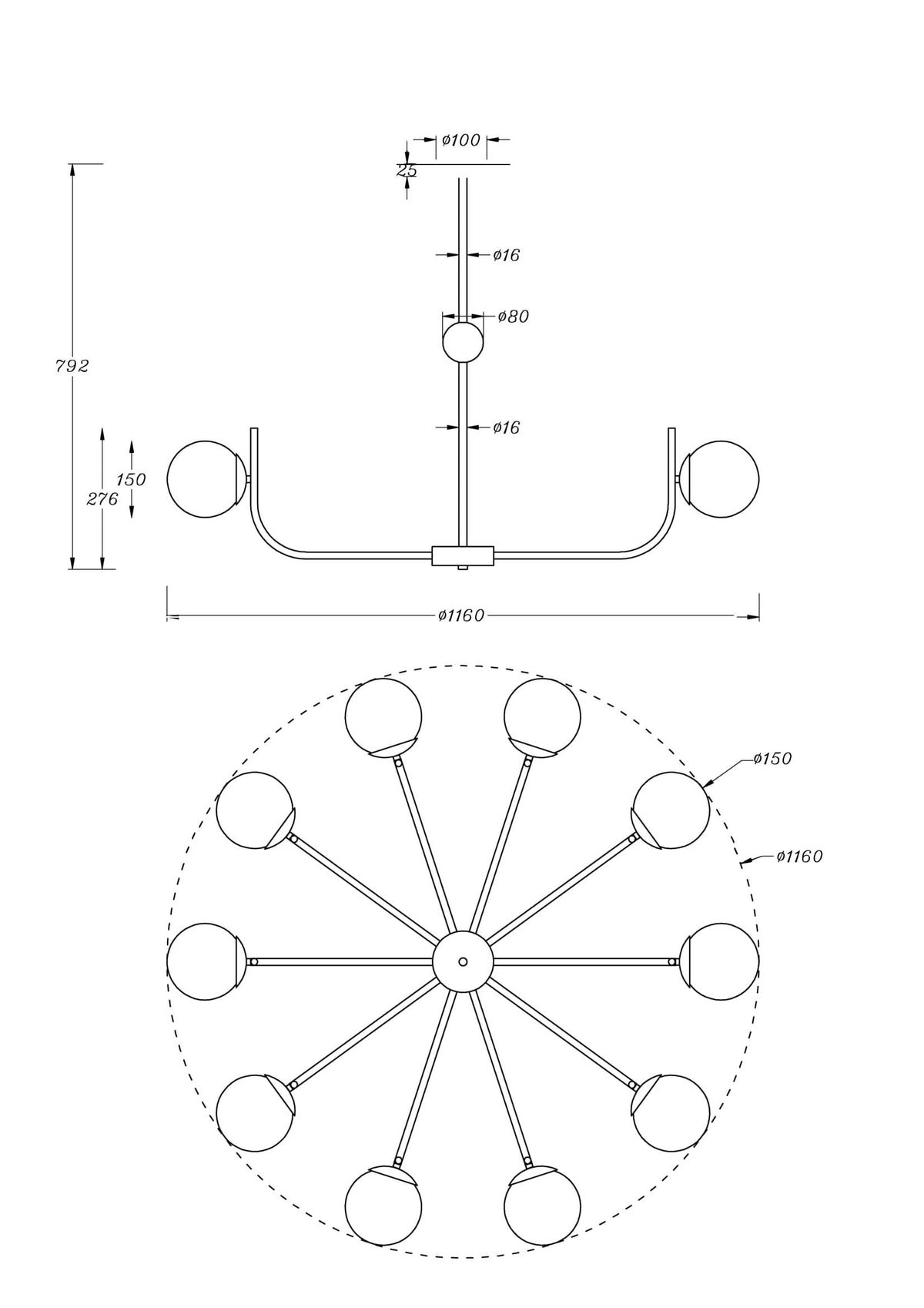 Pendellampa MOD109PL-10BS