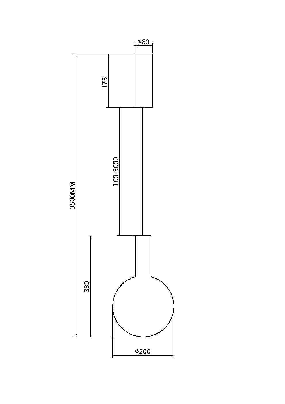 Pendellampa MOD182PL-L4W3K