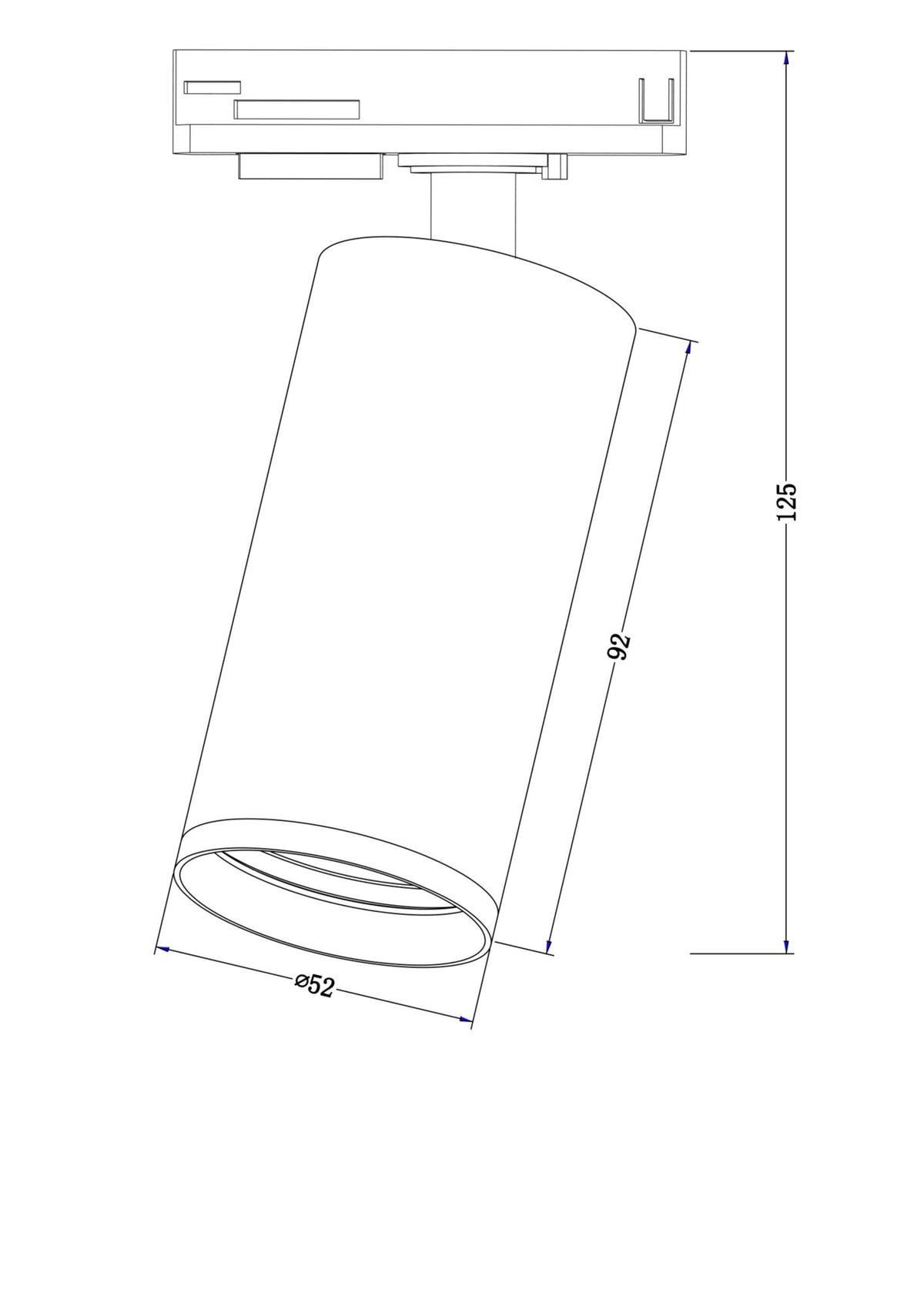 Éclairage sur rail TR020-1-GU10-W