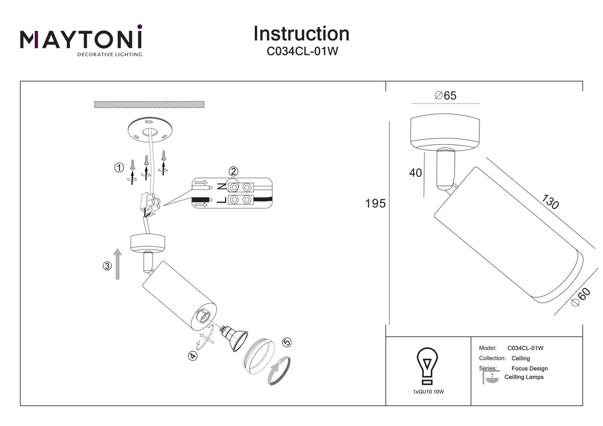 Ceiling luminaire C034CL-01W
