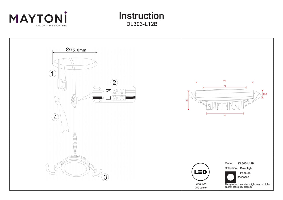 Downlight DL303-L12B