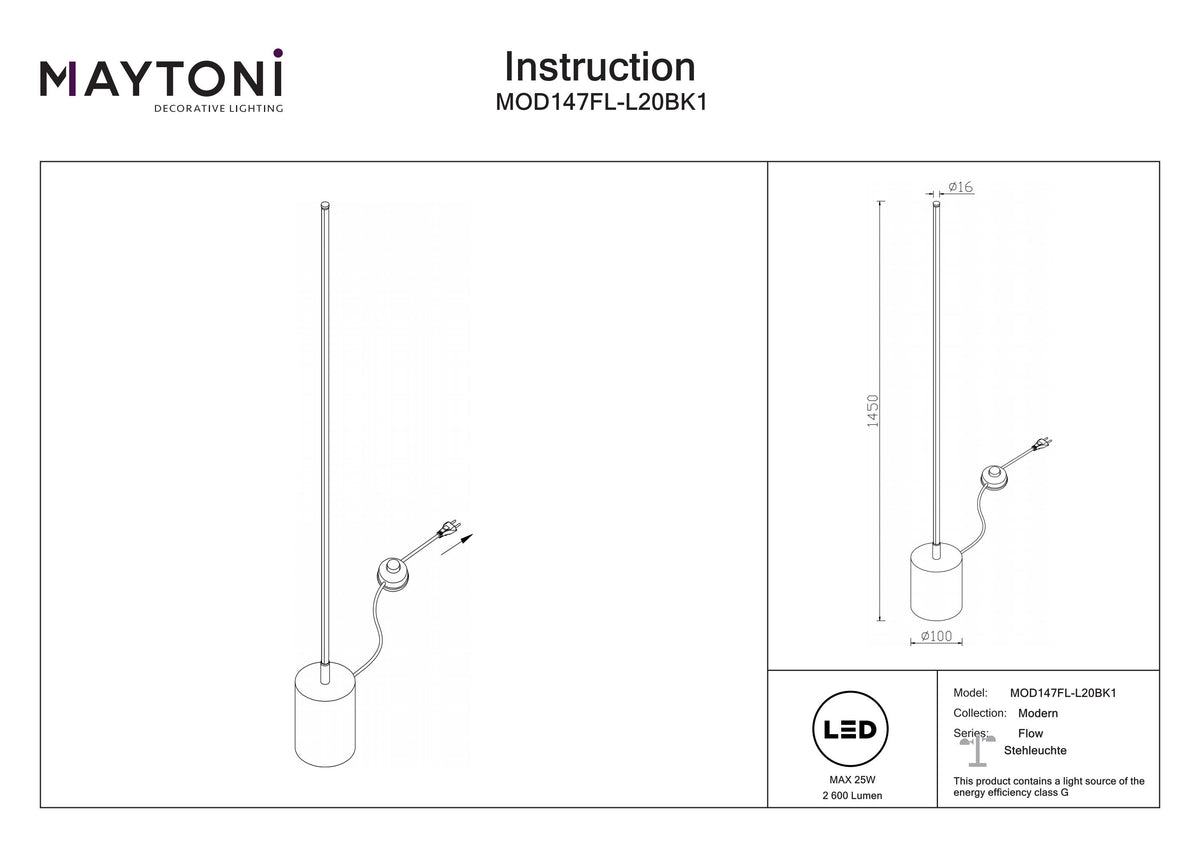 Floor Lamp MOD147FL-L20BK1