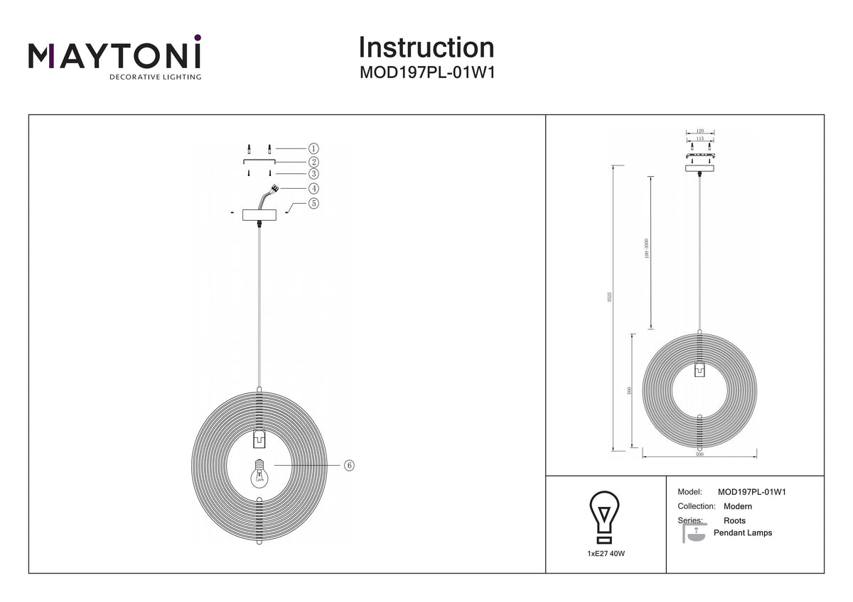 Pendant Lamp MOD197PL-01W1