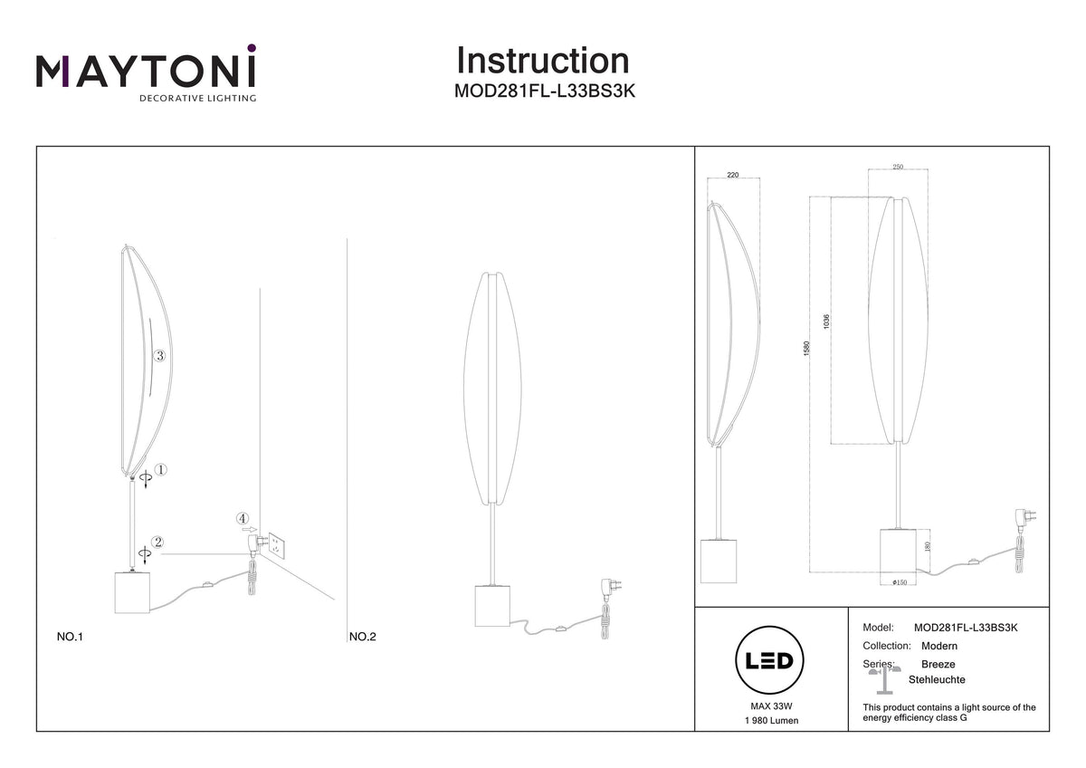 Lattiavalaisin MOD281FL-L33BS3K