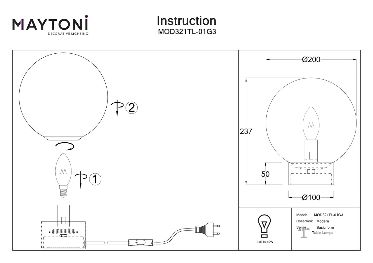 Lámparas de Mesa MOD321TL-01G3