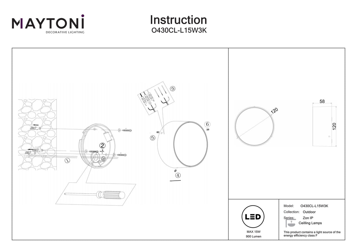 Plafonnier O430CL-L15W3K