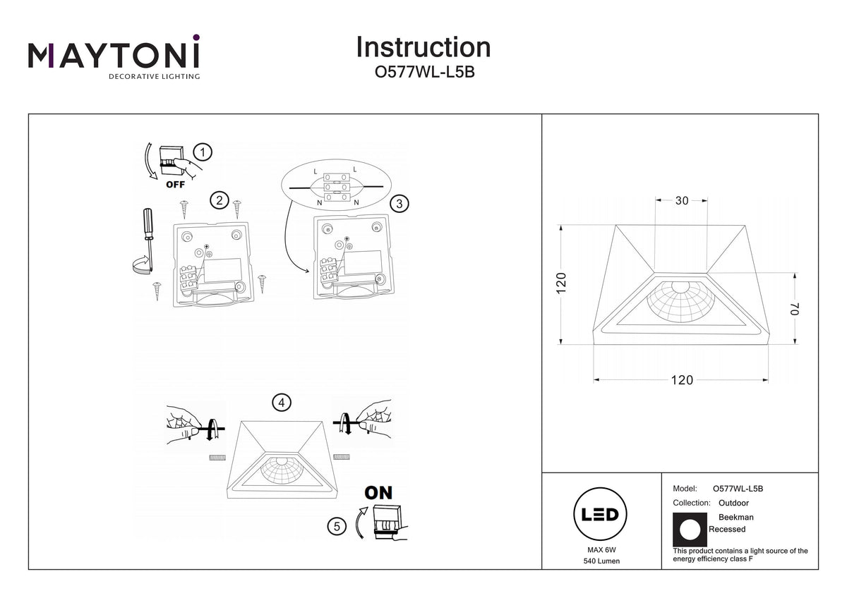 Lámpara de pared O577WL-L5B