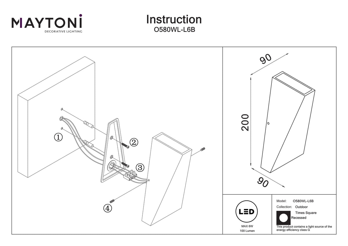 Aplique de pared O580WL-L6B