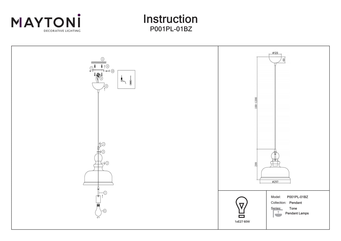 Ripatslamp P001PL-01BZ