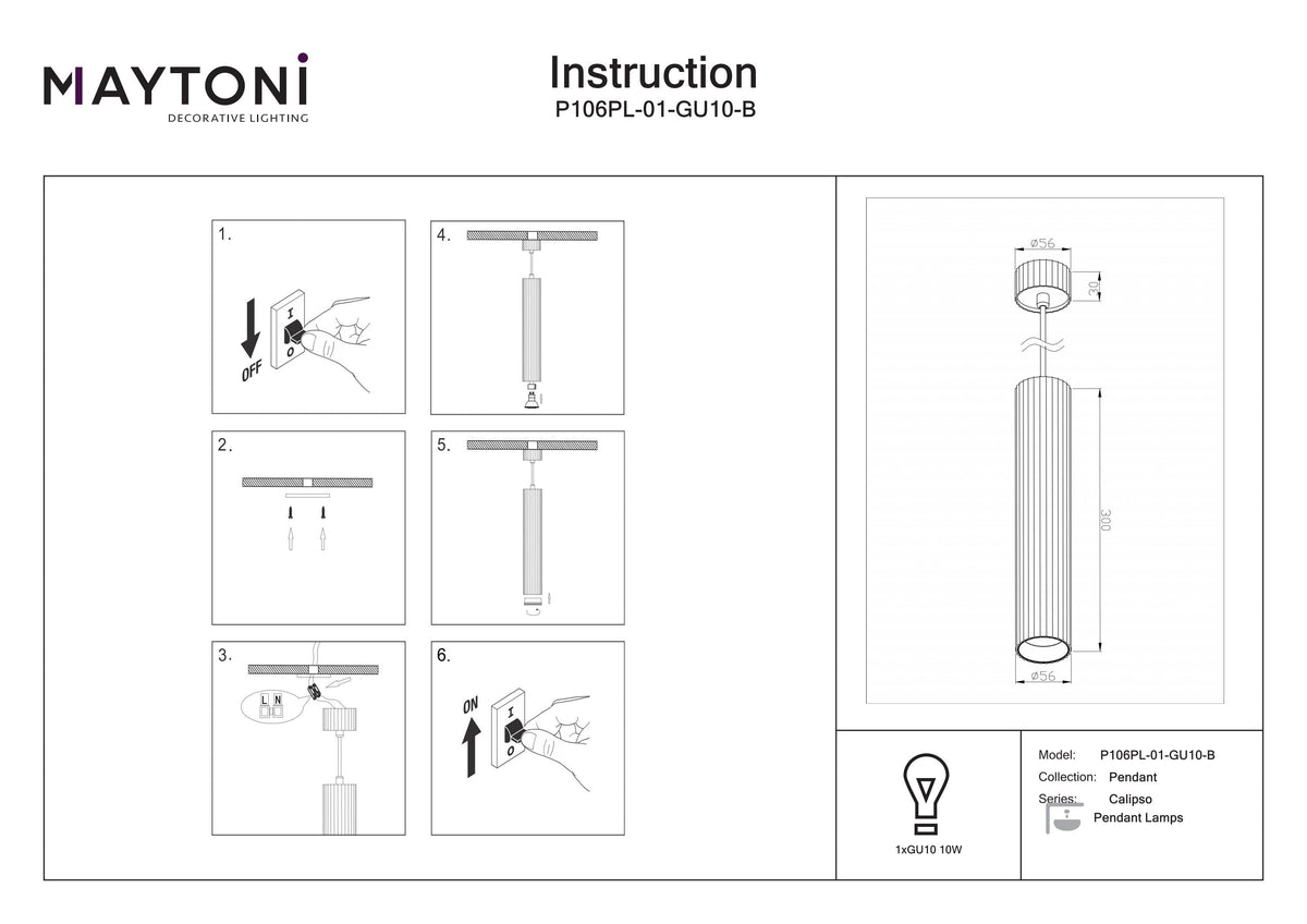 Suspension P106PL-01-GU10-B