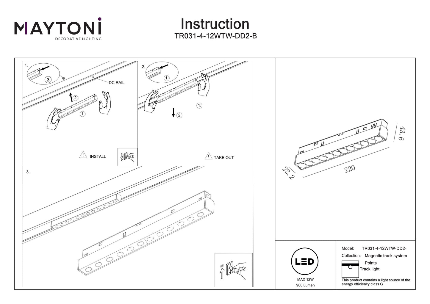 Track Luminaire TR031-4-12WTW-DD2-B