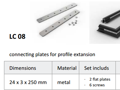 LC08 extension connector specifications for magnetic track lighting system