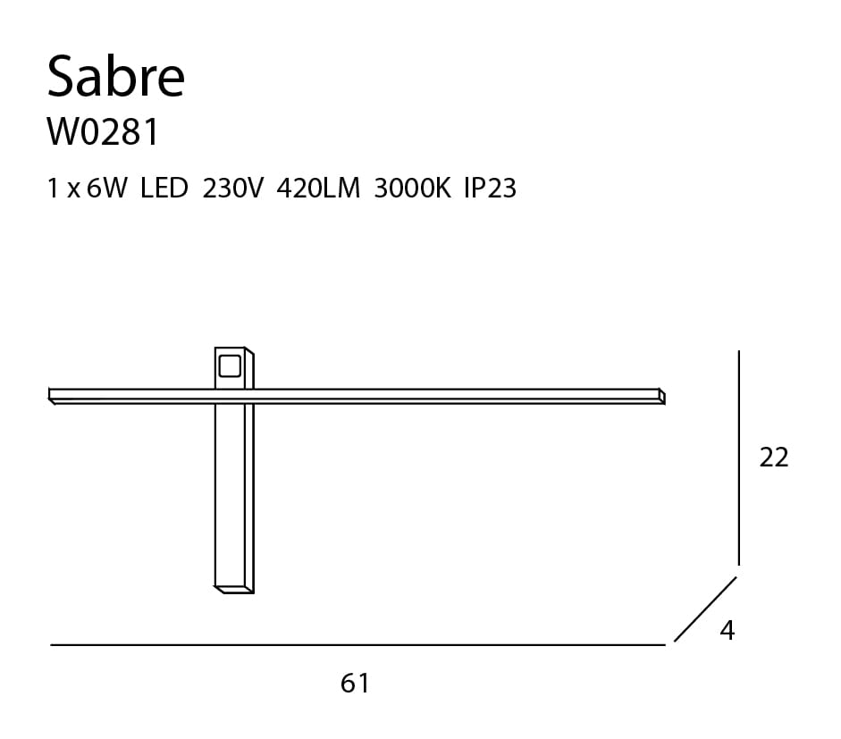 Maxlight W0281 Sabre 61cm