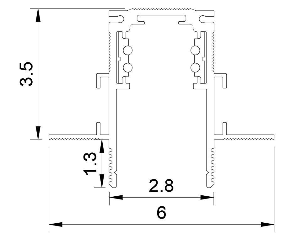 Rail magnétique encastré de 1 m Maxlight MT0006