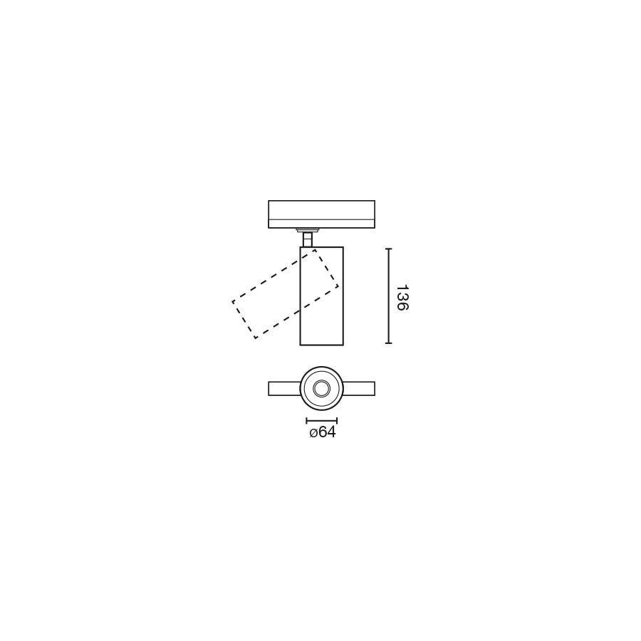 FOST TRACK Black Ø64 28W 18° 4000K CRI97 Casambi