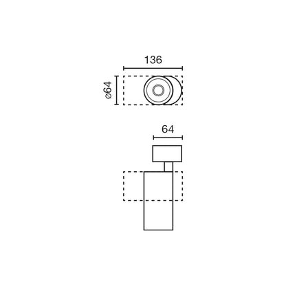 FOST SURFACE valge projektor Ø64 14W 24° 3000K CRI97