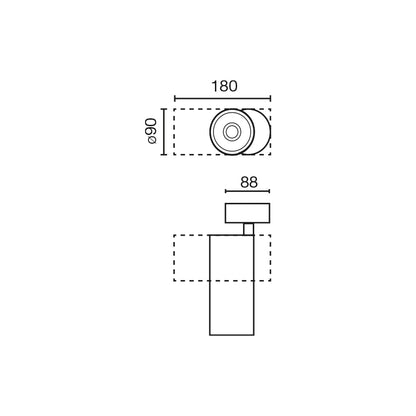 FOST SURFACE Must projektor Ø90 42W 18° 3000K CRI97 DALI