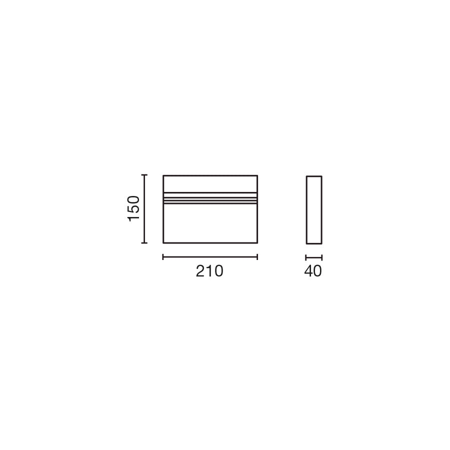 BLIT 210 Wall lamp black 20W 4000K CRI90