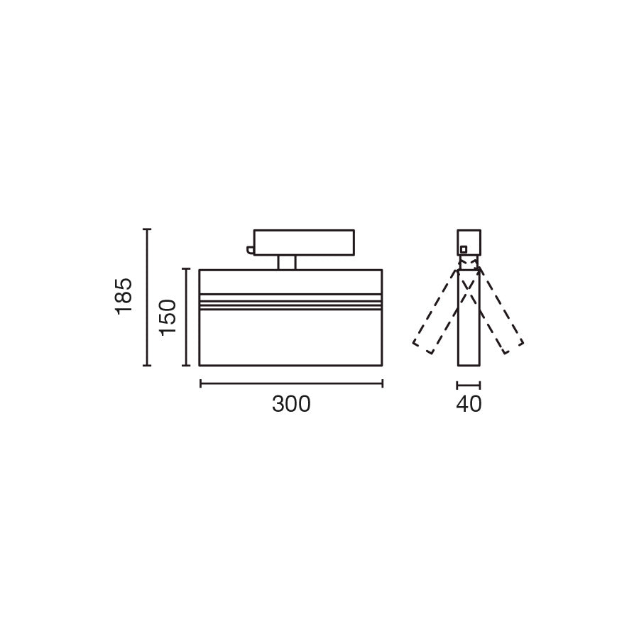 BLIT 300 Rajaprojektor must 33W 2700K CRI90 DALI