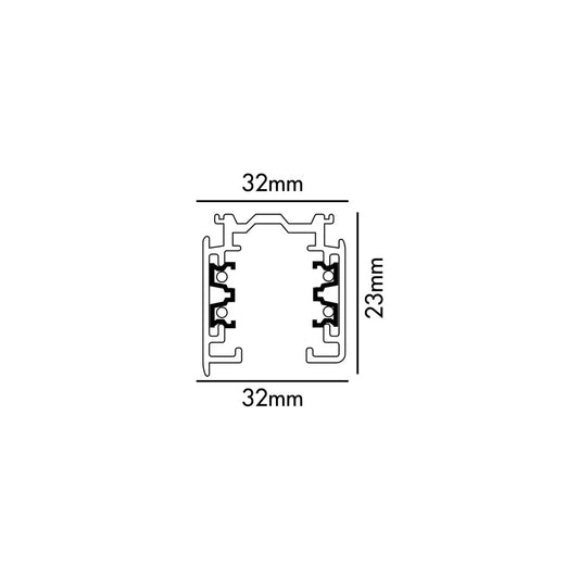 Accessory and component THREE-PHASE RAIL 1m BLACK