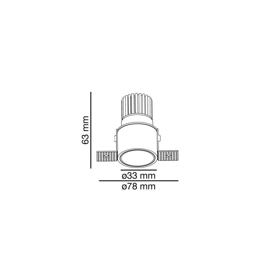 FOX süvisvalgusti Trimless valge 5W 2700K 25°