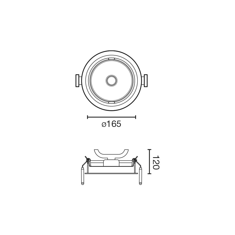 OPTIC Black downlight LED CRI95 24/36W 3000K 20° 2615/3700 lm