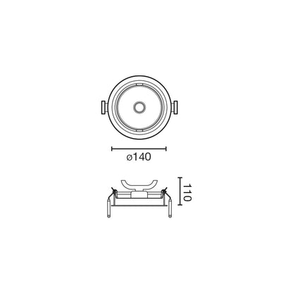 MINI OPTIC süvistatav must LED-valgusti BREAD 25W 20º