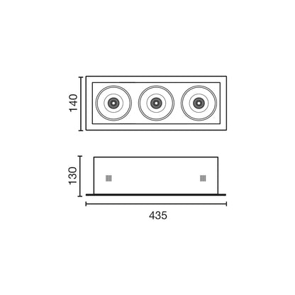 MINI COLIN-3 Black recessed 75W BREAD 20°
