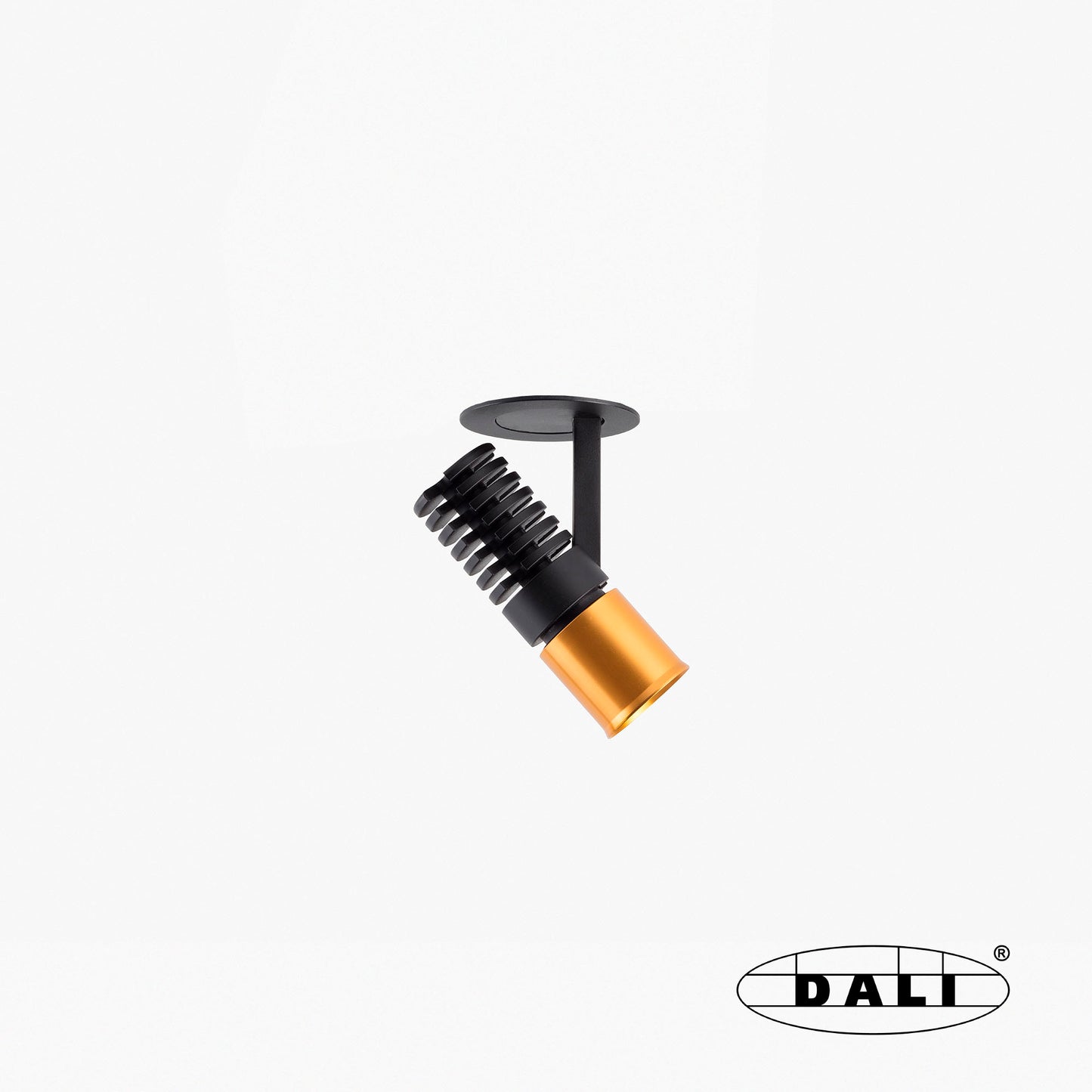UNO black/gold recessed projector pulldown 8W 24° 2700K CRI90 DALI