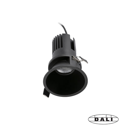 TULIPA SIM Black recessed downlight IP65 7W 36° 3000K CRI90 DALI