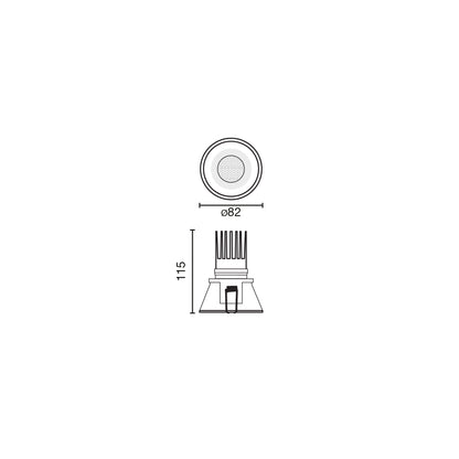 TULIPA Black symmetric downlight 15W 24° 4000K CRI90 TRIAC