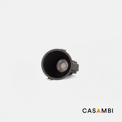 TULIPA Black recessed downlight asymmetric 10W 15° 3000K CRI90 Casambi