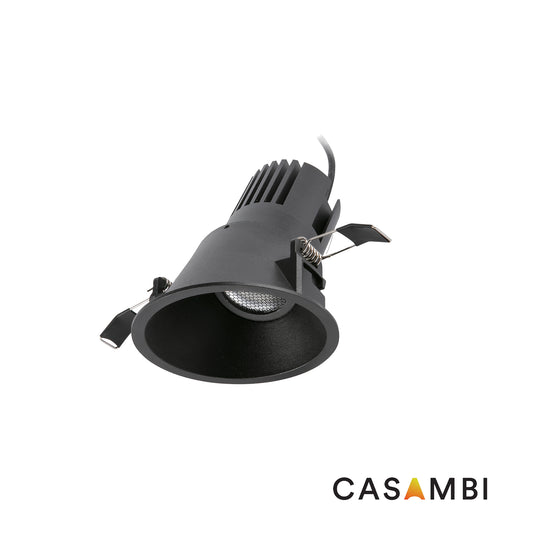 TULIPA Black asymmetric downlight 15W 50° 3000K CRI90 CASAMBI