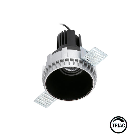 TULIPA Black symmetric trimless downlight 15W 50° 3000K CRI90 TRIAC