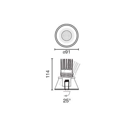 TULIPA downlight adjustable black 7W 2700K   36°  Casambi