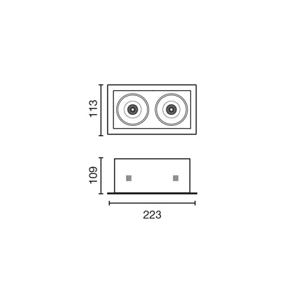 NANO COLIN-2 White recessed with frame 14-26W 3000K 56°