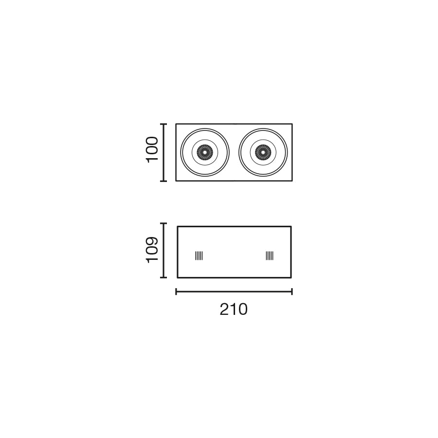 NANO COLIN-2 White recessed without frame 14-26W 2700K 56°