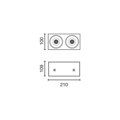 NANO COLIN-2 Black recessed without frame 14-26W 3000K 20°
