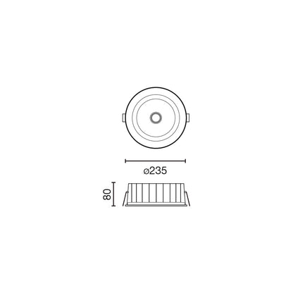 KOBO white downlight 15W 3000K CRI90  100° IP65
