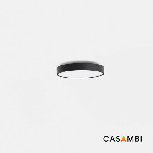 DOMIO superficie negra Ø400 36W prismático 4000K CRI80 Casambi