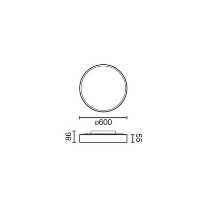 DOMIO black surface Ø600 43W opal 4000K CRI80