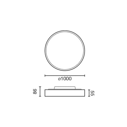 DOMIO valge pind Ø1000 95W prismaatiline 3000K CRI80 Casambi