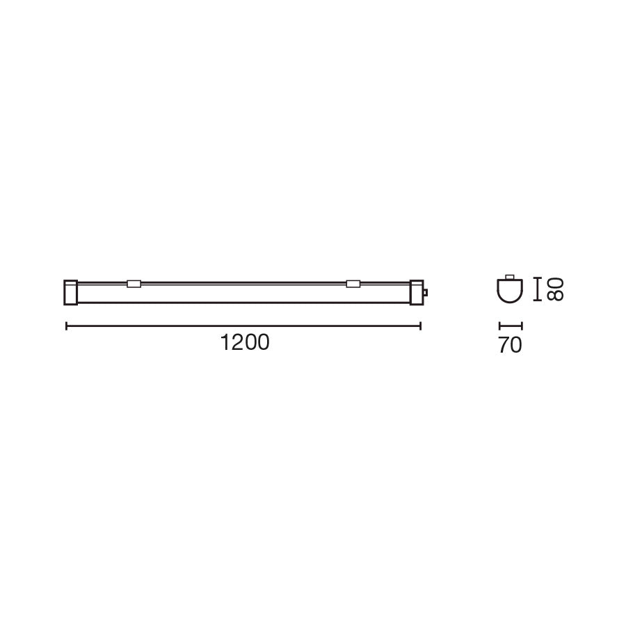 PROOFLINE white watertight 45W 4000K CRI80 IP65 Casambi