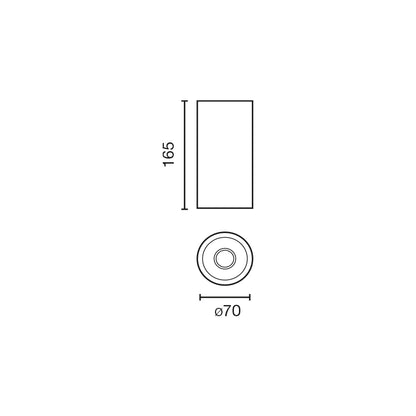 FOST CEILING Black downlight surface Ø70 28W 36° 3000K CRI90