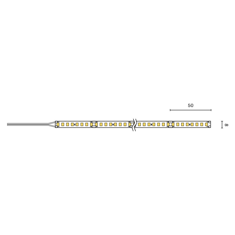 LED Strip 2835 9.6W 160LED/M IP20 3000K CRI80