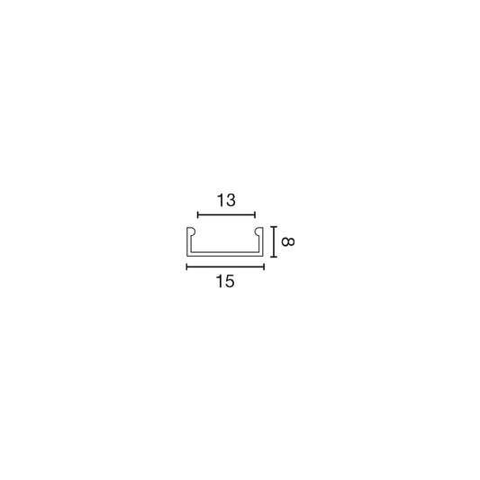 Accessory and component 8MM PROFILE GRAY SURFACE 2M
