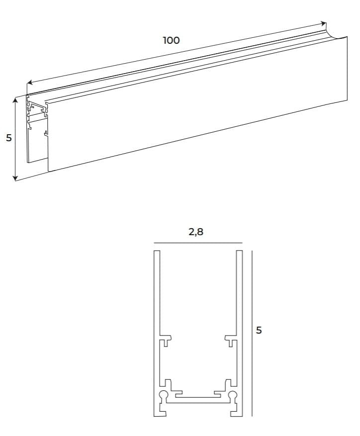 Maxlight MT0018 Magnetic High-profile surface-mounted track 1m