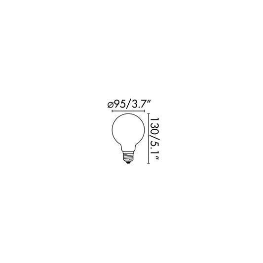 Bombilla G95 MATE LED E27 8W 2700K REGULABLE